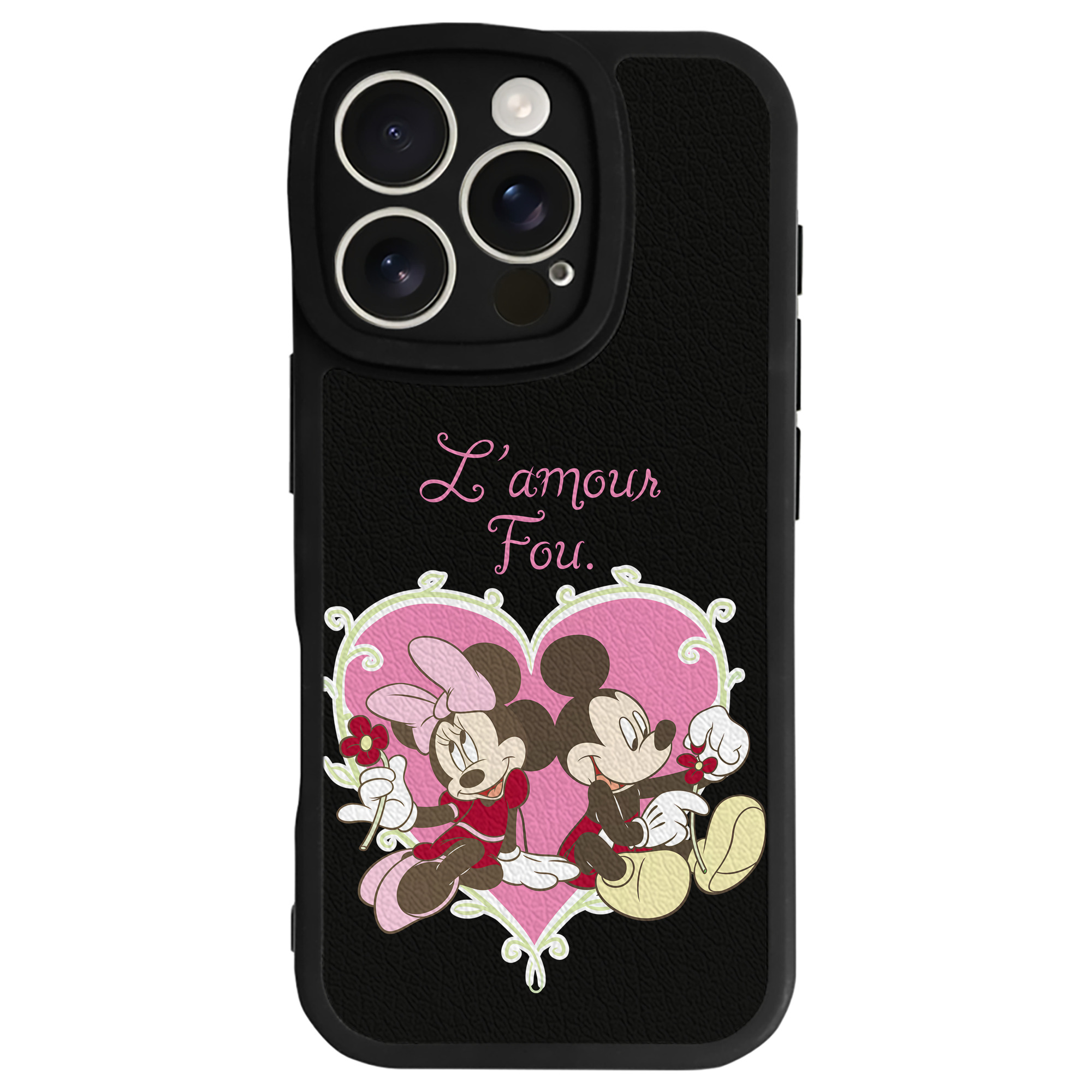 （画像用） ミッキーマウス Mickey Mouse 【iPhone 16シリーズ対応】シリコンスマホケース（レザー調） 材質：シリコン